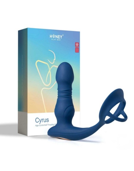 Cyrus - Vibromasseur de prostate va et vient contrôlé par application - Bleu