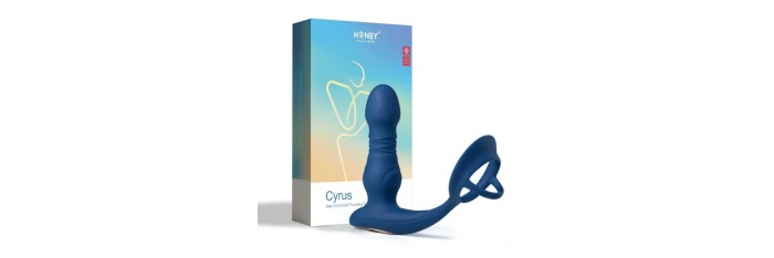 Cyrus - Vibromasseur de prostate va et vient contrôlé par application - Bleu