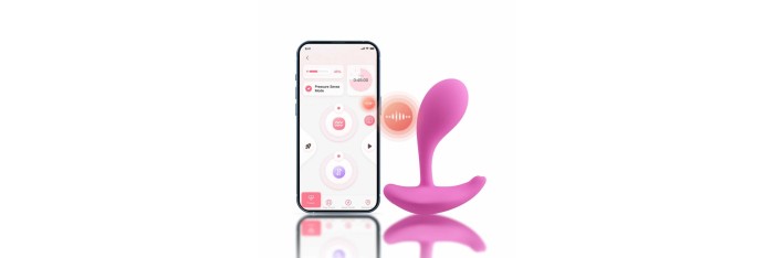 Oly 2 Vibromasseur à pression et application controlable avec le voix Rose