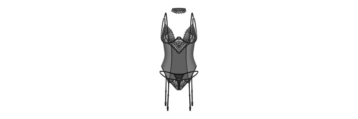 Donarella corset et string - Noir NP