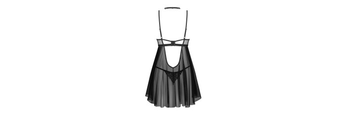 Donarella babydoll et String - Noire - NP