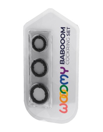 Set 3 Cockrings noir Babooom - Wooomy