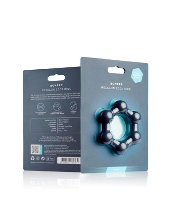Cockring Hexagonal avec billes en acier - Boners