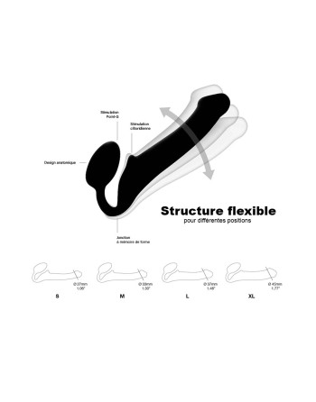Gode ceinture strap-on noir M