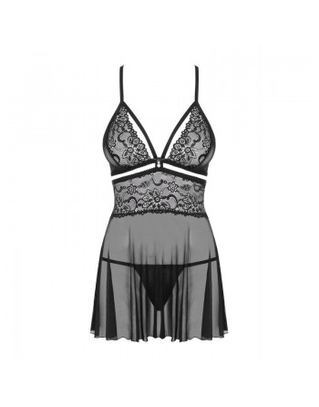 838-BAB-1 babydoll - Noir