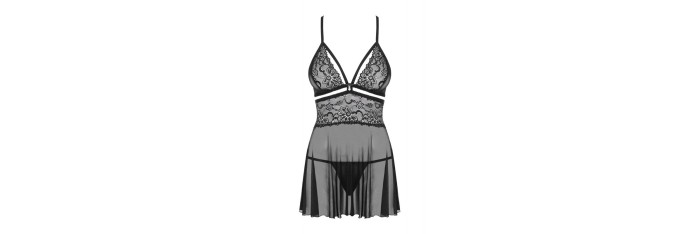 838-BAB-1 babydoll - Noir