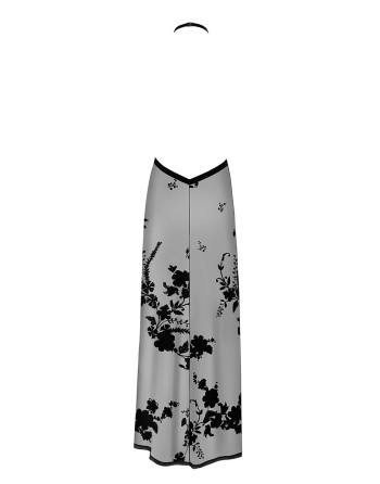 Robe longue dos nu Divinity F312 tulle floqué