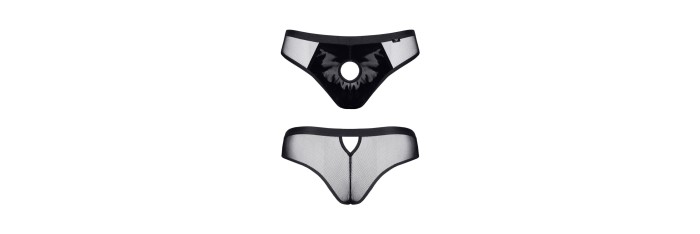 Slip type brésilien noir ouvert - Regnes