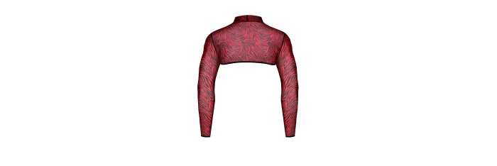 Crop top tulle zébré rouge et noir - Regnes