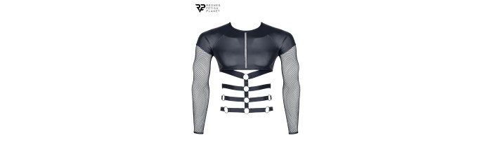 T-shirt harnais wetlook et maille - Regnes