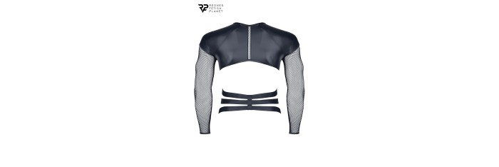T-shirt harnais wetlook et maille - Regnes