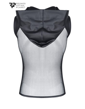 T-shirt à capuche wetlook et mesh - Regnes