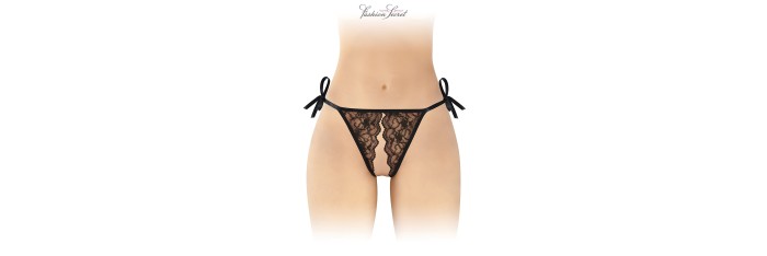 String noir ouvert à nouer Stella - Fashion Secret