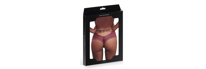 Tanga bordeaux dentelle - Paris Hollywood
