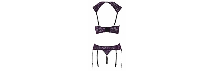 Ensemble lingerie ouverte violet - Cotelli Lingerie