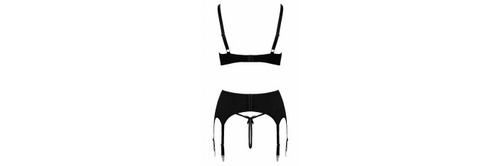 Ensemble coquin ouvert 3 pièces gris - Cottelli Lingerie