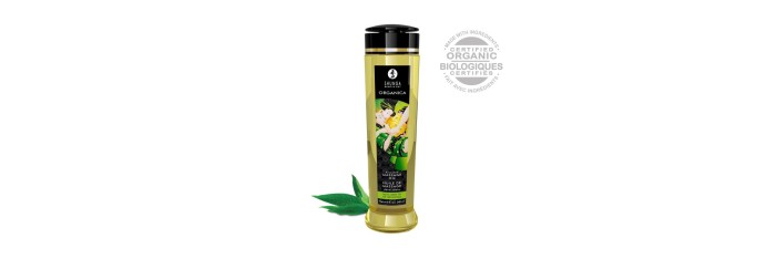 Huile de massage organique - Thé vert - 240 ml