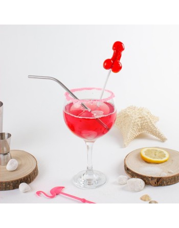 SUCETTE PÉNIS DAIQUIRI FRAISE AVEC ALCOOL 