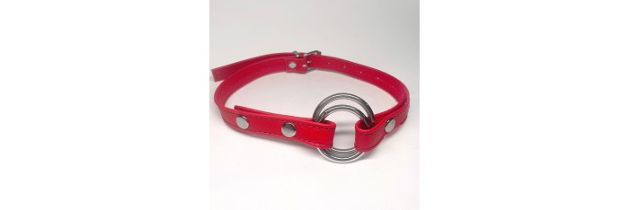 Baillon Anneau cuir rouge
