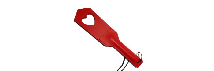 Paddle en Cuir Cœur Rouge