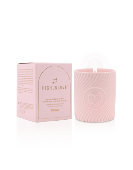 Bougie de massage Rose 220 ml - Fraises et champagne