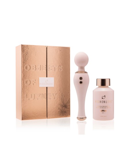 Coffret objets de luxe - Huile de massage et vibromasseur