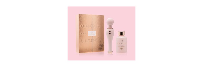 Coffret objets de luxe - Huile de massage et vibromasseur