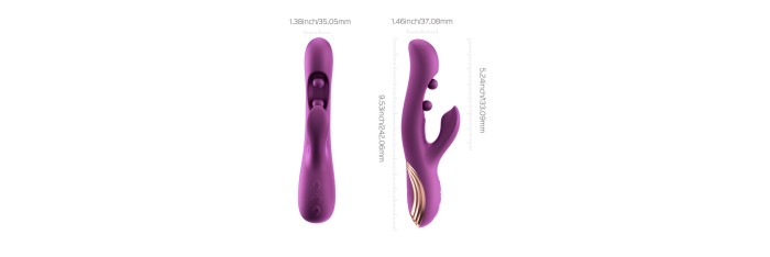 Gem vibromasseur rabbit avec capteurs de pression et application Violet