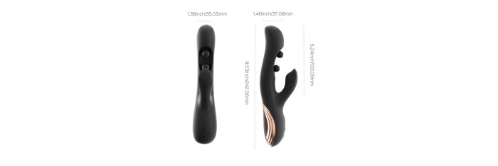 Gem vibromasseur rabbit avec capteurs de pression et application Noir