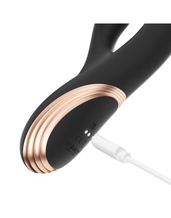 Gem vibromasseur rabbit avec capteurs de pression et application Noir