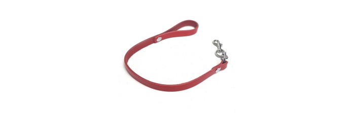 Laisse courte cuir Rouge
