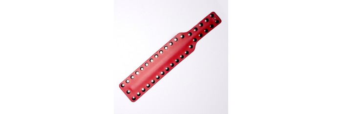 Paddle en Cuir Clous Rouge