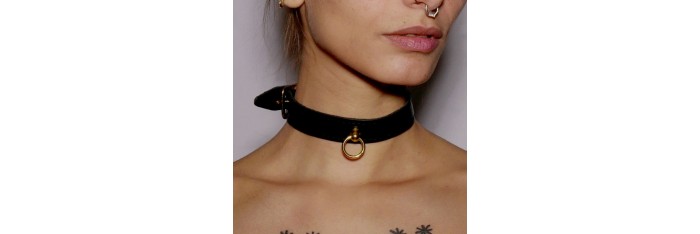 Collier fin anneau Gold