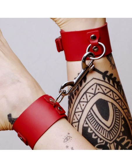 Chevillères en cuir Collection Anneaux Rouge