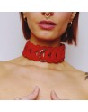 Collier en cuir tressé Rouge