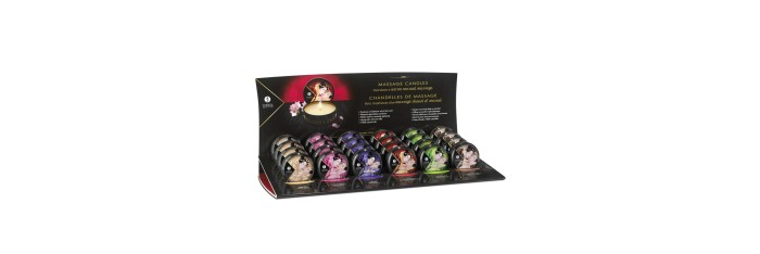 Présentoire mini bougies de massage - 24 unités