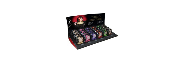 Présentoire mini bougies de massage - 24 unités