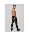 H067 Pantalon long en wetlook serpent avec poches arrière