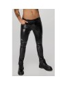 H067 Pantalon long en wetlook serpent avec poches arrière