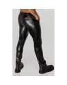 H067 Pantalon long en wetlook serpent avec poches arrière