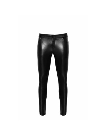 H067 Pantalon long en wetlook serpent avec poches arrière
