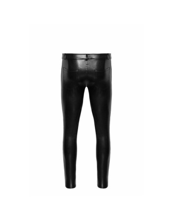 H067 Pantalon long en wetlook serpent avec poches arrière