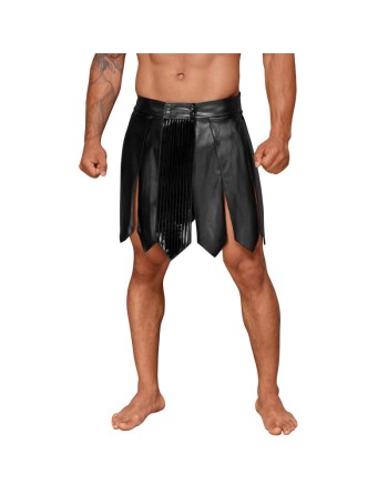 H053 Jupe gladiateur pour homme en cuir écologique avec plis en PVC