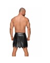 H053 Jupe gladiateur pour homme en cuir écologique avec plis en PVC