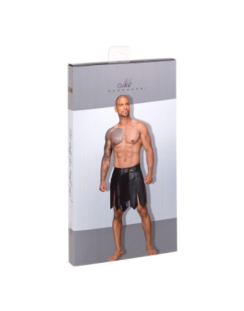 H053 Jupe gladiateur pour homme en cuir écologique avec plis en PVC