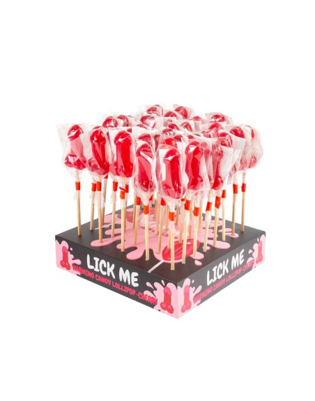 Présentoir sucette candy pénis à la cerise avec effet de la chaleur épicé 40 pièces