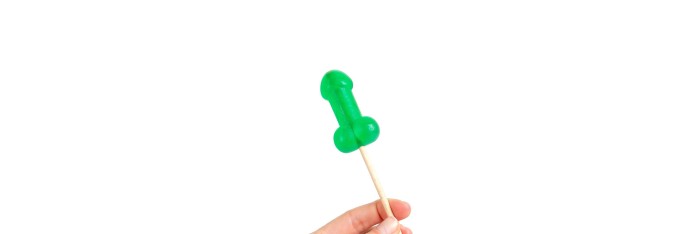 Sucette candy pénis à la menthe avec effet froid