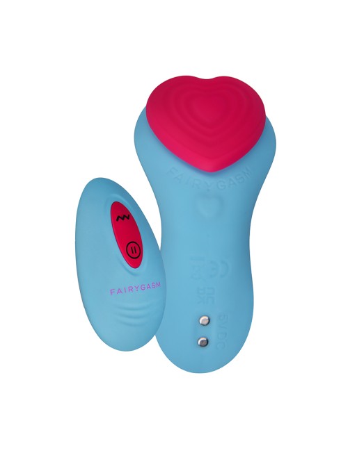 Stimulateur télécommandé de culotte HeartGem bleu - FairyGasm