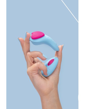 Stimulateur télécommandé de culotte HeartGem bleu - FairyGasm
