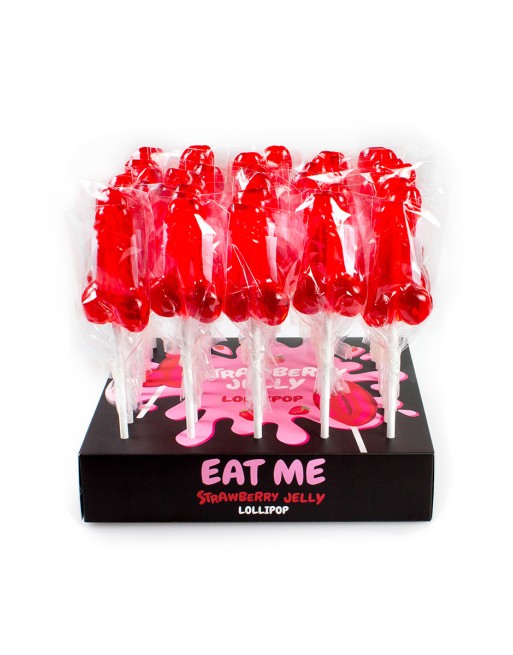 Présentoir de 40 sucettes pénis à la fraise